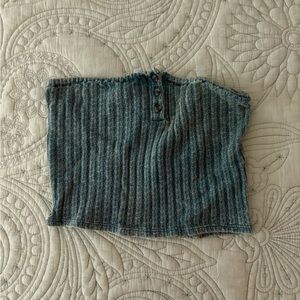 Urban Outfitters Distressed Teal Tube Top